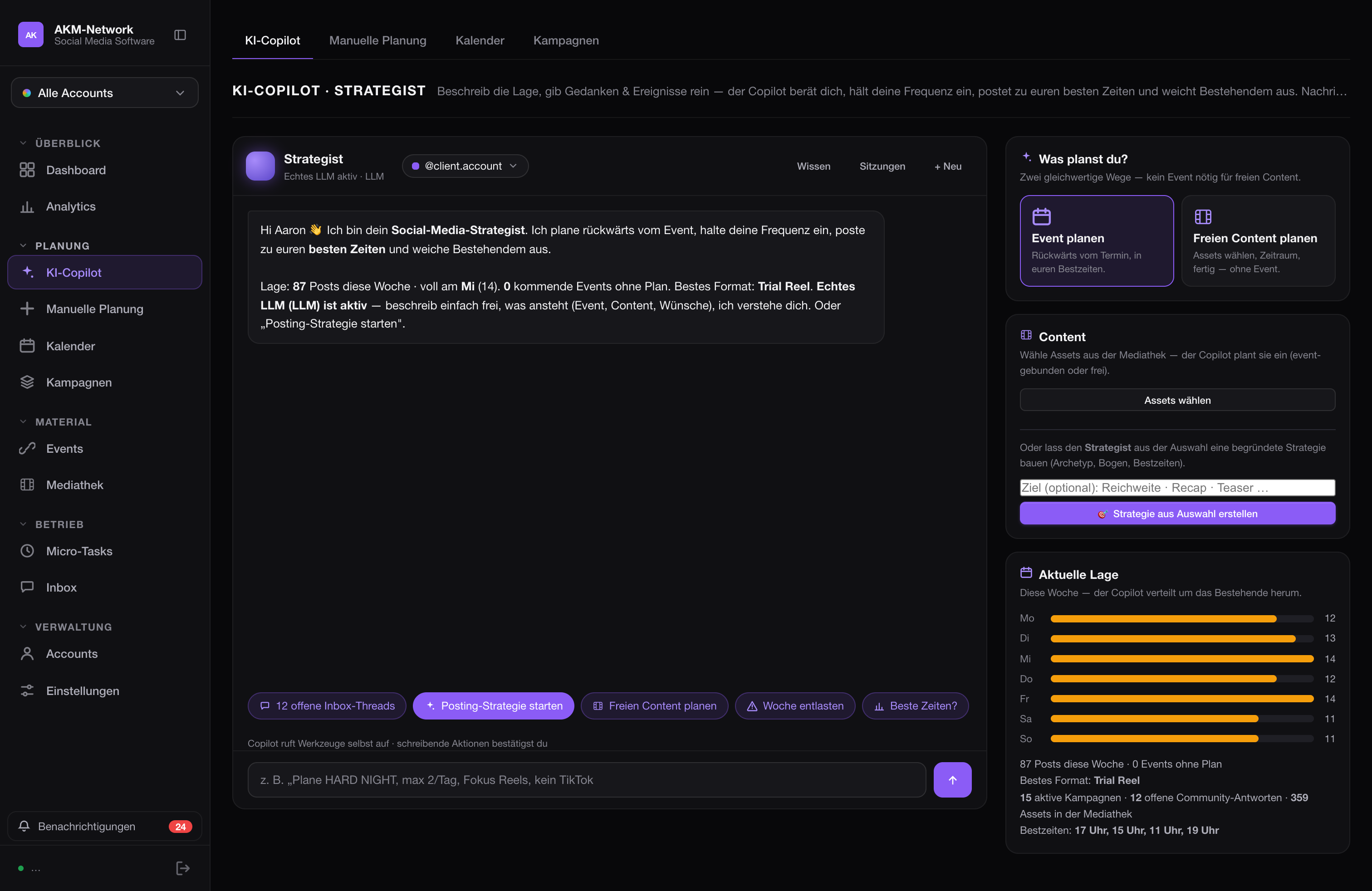 KI-Copilot: Posts planen und texten
